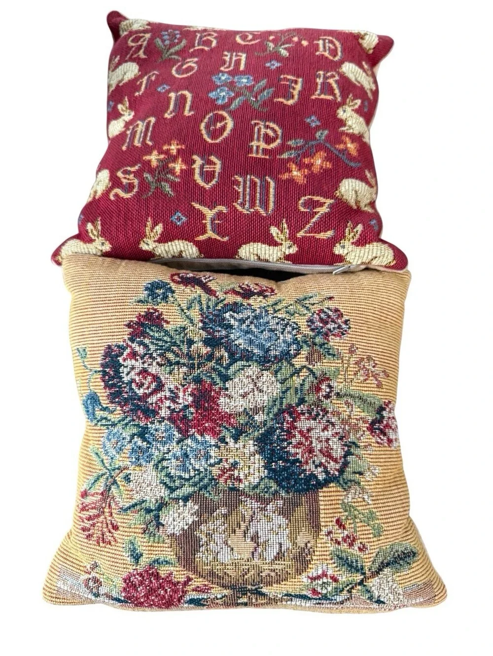 Two Mini Decorative Pillows Zip Off Cover